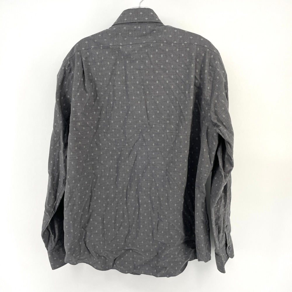 Polo‎ Ralph Lauren Classic Fit Button Shirt Mens Large Gray Diamond Pattern - Picture 7 of 9